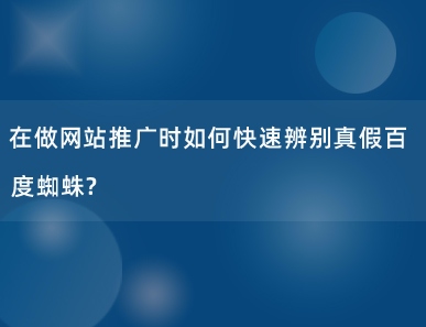 在做网站推广时如何快速辨别真假百度蜘蛛？